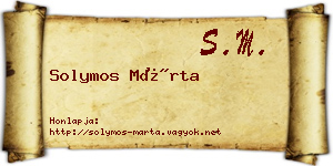 Solymos Márta névjegykártya