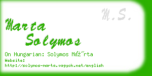 marta solymos business card